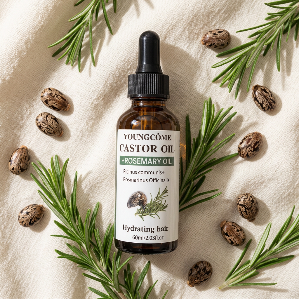 Vellora castor oil and rosemary oil 60ml dropper bottle